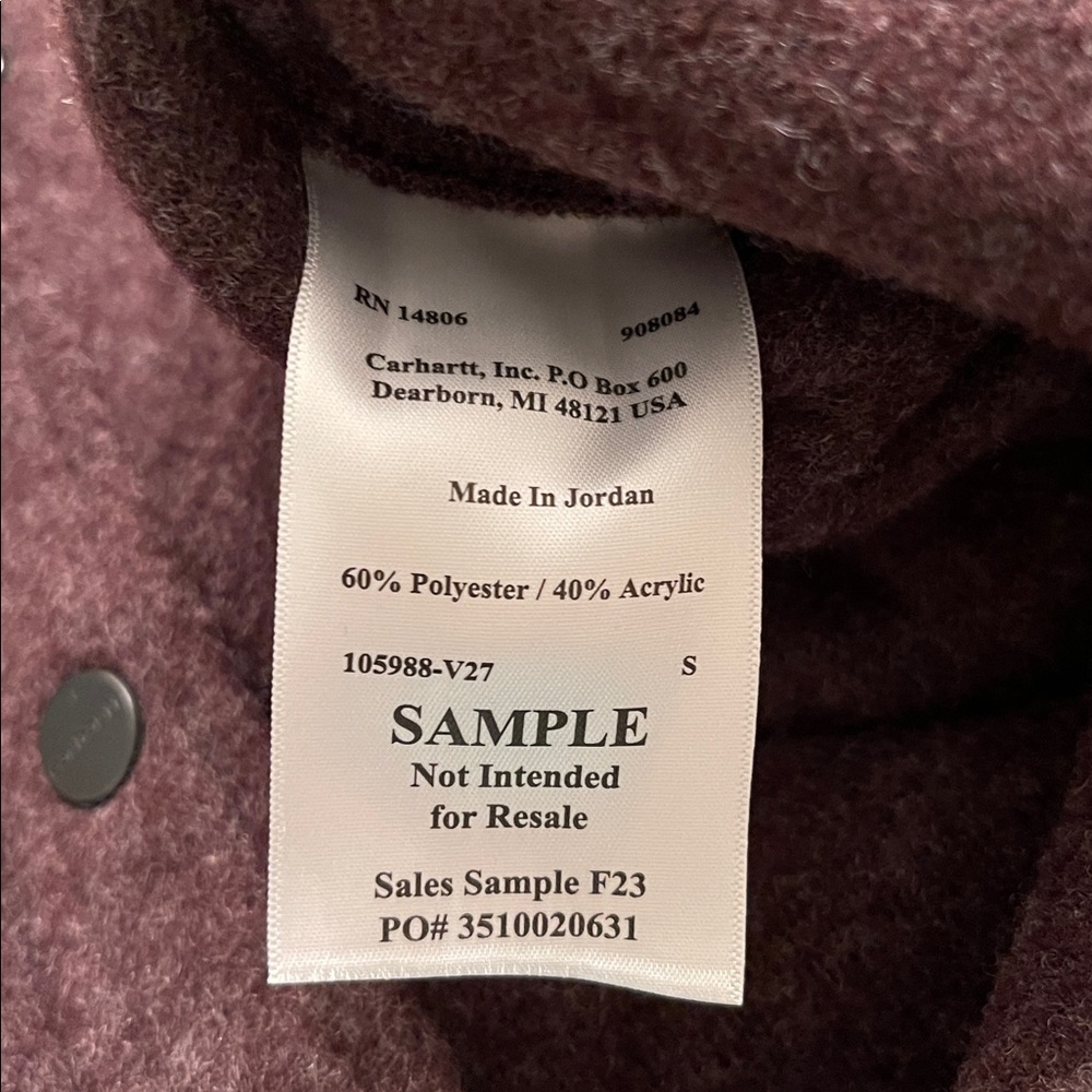 Carhartt Loose Fit Fleece Shirt Jacket Women's Small BlackBerry Heather NWT - Picture 6 of 16